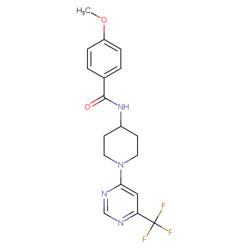 4-methoxy-N-{1-[6-(trifluoromethyl)pyrimidin-4-yl]piperidin-4-yl}benzamide