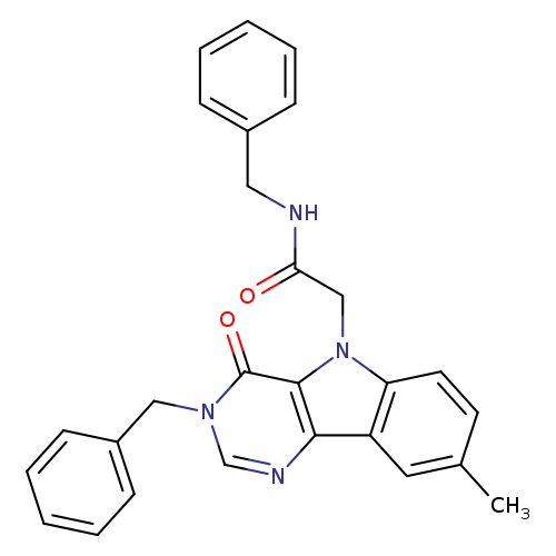 N-benzyl-2-{3-benzyl-8-methyl-4-oxo-3H,4H,5H-pyrimido[5,4-b]indol-5-yl}acetamide