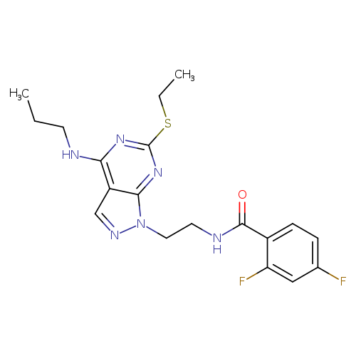 N-{2-[6-(ethylsulfanyl)-4-(propylamino)-1H-pyrazolo[3,4-d]pyrimidin-1-yl]ethyl}-2,4-difluorobenzamide
