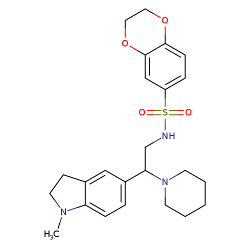 N-[2-(1-methyl-2,3-dihydro-1H-indol-5-yl)-2-(piperidin-1-yl)ethyl]-2,3-dihydro-1,4-benzodioxine-6-sulfonamide