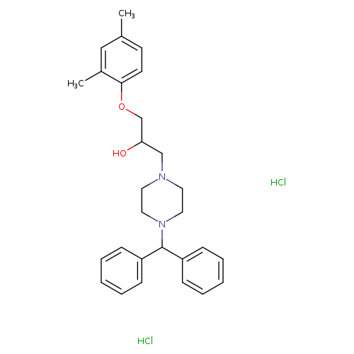 1-(2,4-dimethylphenoxy)-3-[4-(diphenylmethyl)piperazin-1-yl]propan-2-ol dihydrochloride