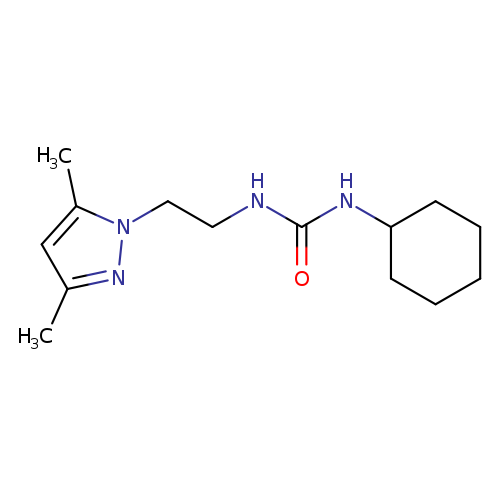 1-cyclohexyl-3-[2-(3,5-dimethyl-1H-pyrazol-1-yl)ethyl]urea
