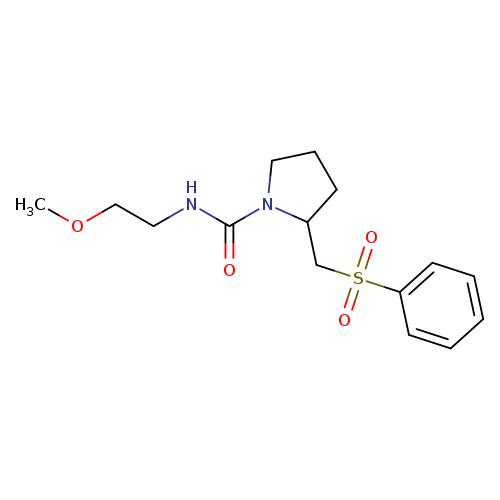 2-[(benzenesulfonyl)methyl]-N-(2-methoxyethyl)pyrrolidine-1-carboxamide