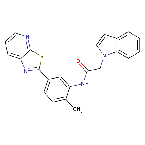2-(1H-indol-1-yl)-N-(2-methyl-5-{[1,3]thiazolo[5,4-b]pyridin-2-yl}phenyl)acetamide