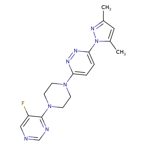 3-(3,5-dimethyl-1H-pyrazol-1-yl)-6-[4-(5-fluoropyrimidin-4-yl)piperazin-1-yl]pyridazine