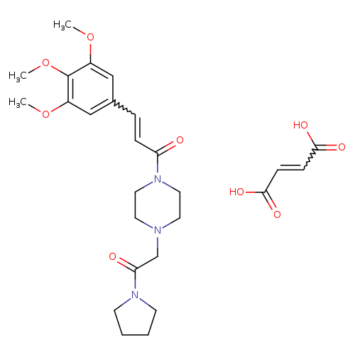 2-Propen-1-one, 1-[4-[2-oxo-2-(1-pyrrolidinyl)ethyl]-1-piperazinyl]-3-(3,4,5-trimethoxyphenyl)-, (2Z)-2-butenedioate (1:1)