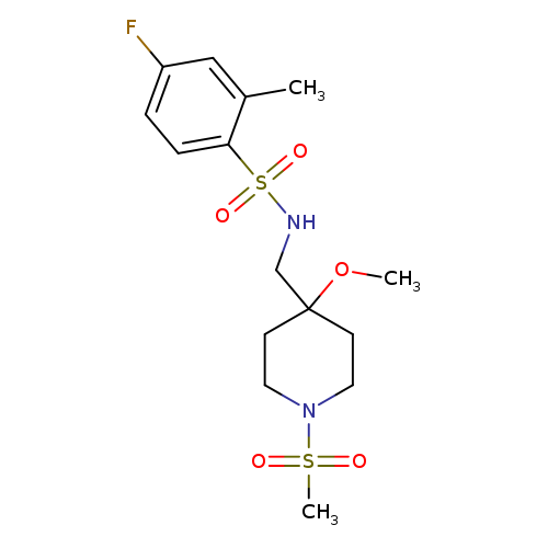 4-fluoro-N-[(1-methanesulfonyl-4-methoxypiperidin-4-yl)methyl]-2-methylbenzene-1-sulfonamide