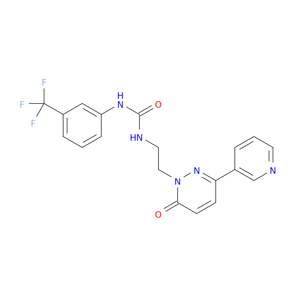 3-{2-[6-oxo-3-(pyridin-3-yl)-1,6-dihydropyridazin-1-yl]ethyl}-1-[3-(trifluoromethyl)phenyl]urea