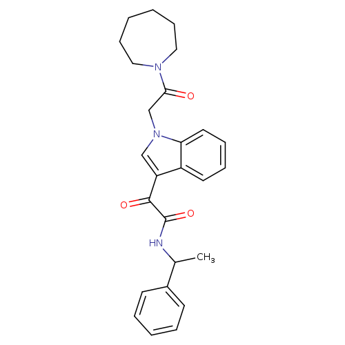 2-{1-[2-(azepan-1-yl)-2-oxoethyl]-1H-indol-3-yl}-2-oxo-N-(1-phenylethyl)acetamide
