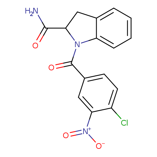 1-(4-chloro-3-nitrobenzoyl)-2,3-dihydro-1H-indole-2-carboxamide