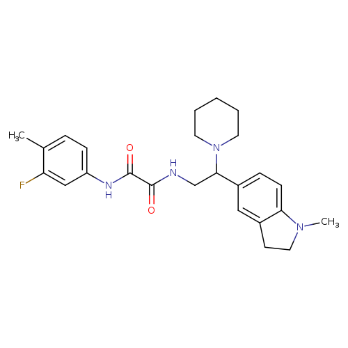 N'-(3-fluoro-4-methylphenyl)-N-[2-(1-methyl-2,3-dihydro-1H-indol-5-yl)-2-(piperidin-1-yl)ethyl]ethanediamide