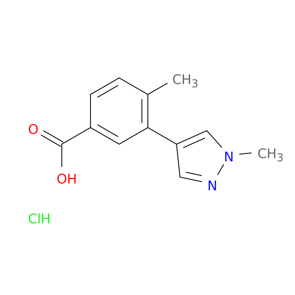 4-methyl-3-(1-methyl-1H-pyrazol-4-yl)benzoic acid hydrochloride