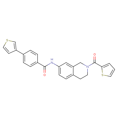 4-(thiophen-3-yl)-N-[2-(thiophene-2-carbonyl)-1,2,3,4-tetrahydroisoquinolin-7-yl]benzamide