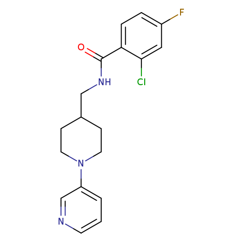2-chloro-4-fluoro-N-{[1-(pyridin-3-yl)piperidin-4-yl]methyl}benzamide