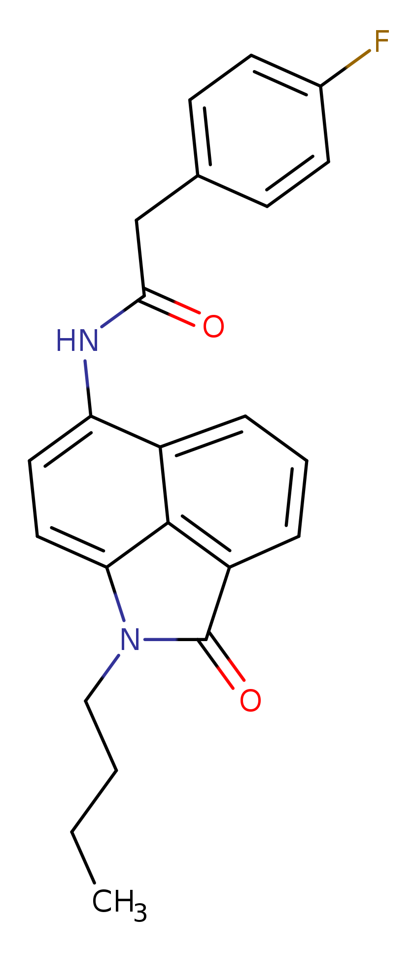 N-{2-butyl-3-oxo-2-azatricyclo[6.3.1.0^{4,12}]dodeca-1(11),4,6,8(12),9-pentaen-9-yl}-2-(4-fluorophenyl)acetamide