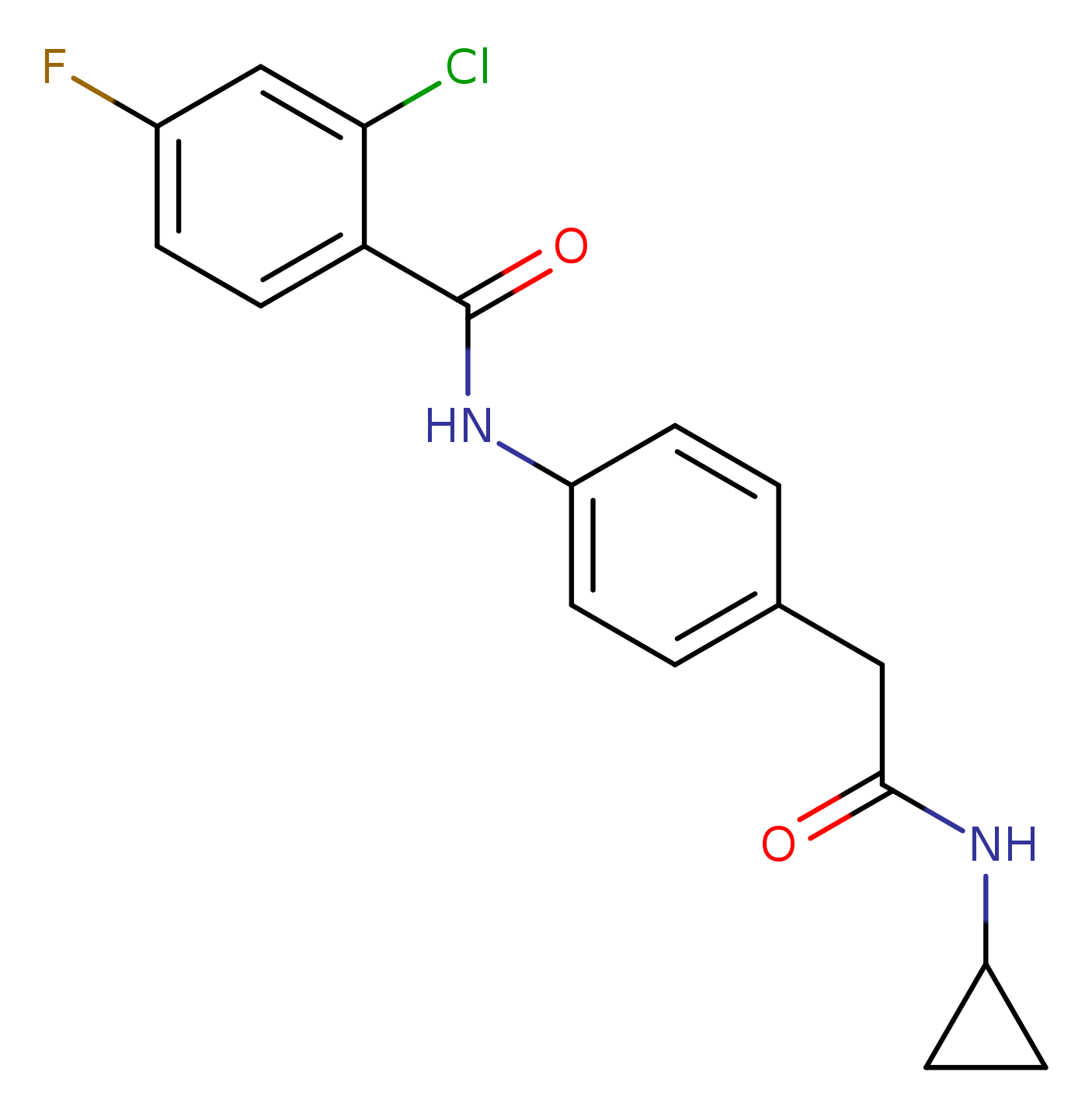 2-chloro-N-{4-[(cyclopropylcarbamoyl)methyl]phenyl}-4-fluorobenzamide