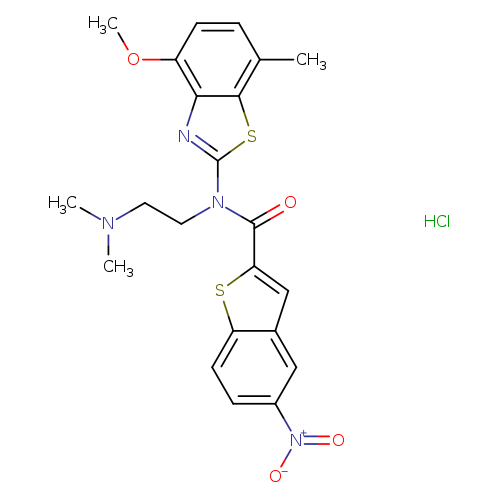 N-[2-(dimethylamino)ethyl]-N-(4-methoxy-7-methyl-1,3-benzothiazol-2-yl)-5-nitro-1-benzothiophene-2-carboxamide hydrochloride