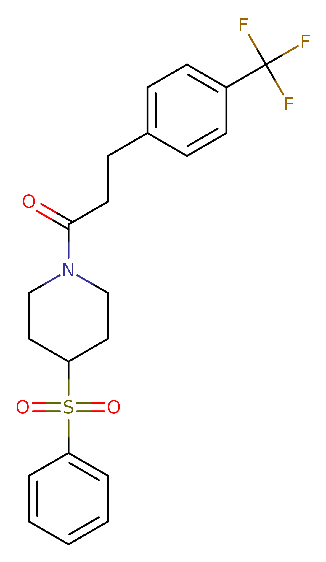 1-[4-(benzenesulfonyl)piperidin-1-yl]-3-[4-(trifluoromethyl)phenyl]propan-1-one