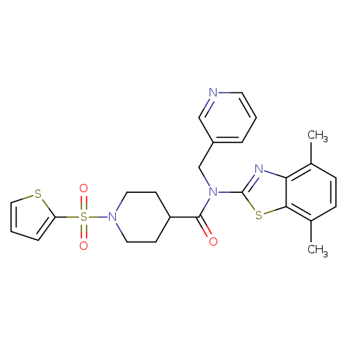 N-(4,7-dimethyl-1,3-benzothiazol-2-yl)-N-[(pyridin-3-yl)methyl]-1-(thiophene-2-sulfonyl)piperidine-4-carboxamide