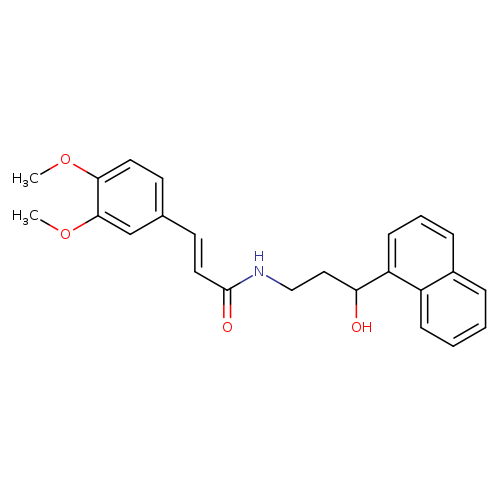 (2E)-3-(3,4-dimethoxyphenyl)-N-[3-hydroxy-3-(naphthalen-1-yl)propyl]prop-2-enamide