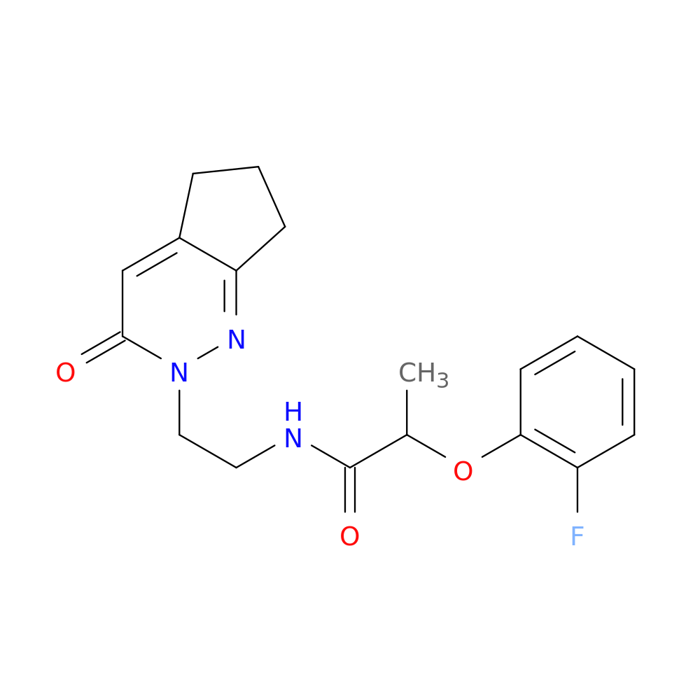 2-(2-fluorophenoxy)-N-(2-{3-oxo-2H,3H,5H,6H,7H-cyclopenta[c]pyridazin-2-yl}ethyl)propanamide