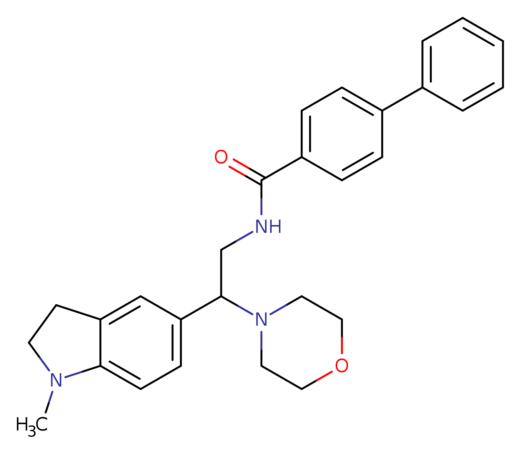 N-[2-(1-methyl-2,3-dihydro-1H-indol-5-yl)-2-(morpholin-4-yl)ethyl]-[1,1'-biphenyl]-4-carboxamide