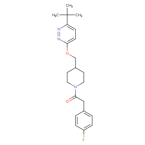 1-(4-{[(6-tert-butylpyridazin-3-yl)oxy]methyl}piperidin-1-yl)-2-(4-fluorophenyl)ethan-1-one