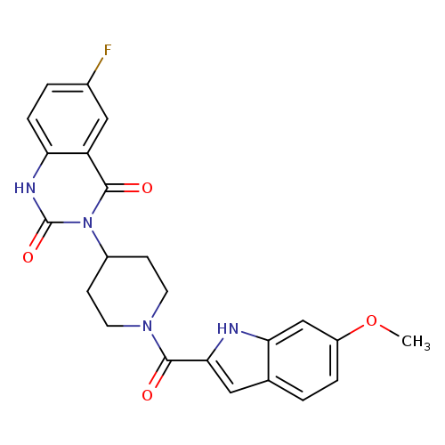 6-fluoro-3-[1-(6-methoxy-1H-indole-2-carbonyl)piperidin-4-yl]-1,2,3,4-tetrahydroquinazoline-2,4-dione