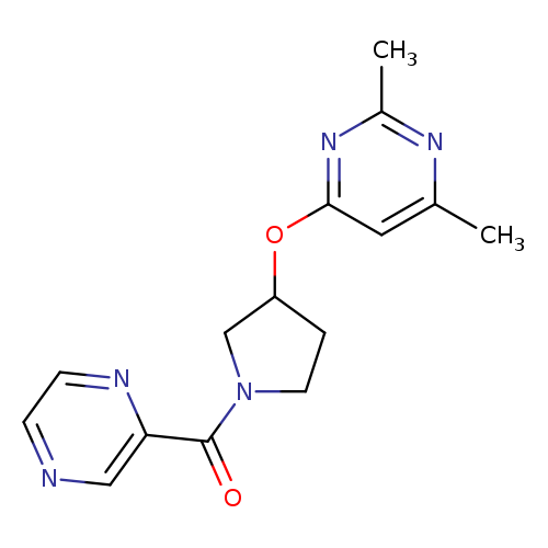 2,4-dimethyl-6-{[1-(pyrazine-2-carbonyl)pyrrolidin-3-yl]oxy}pyrimidine