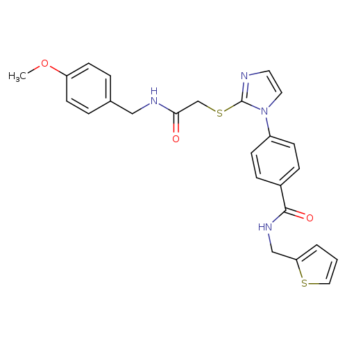 4-{2-[({[(4-methoxyphenyl)methyl]carbamoyl}methyl)sulfanyl]-1H-imidazol-1-yl}-N-[(thiophen-2-yl)methyl]benzamide