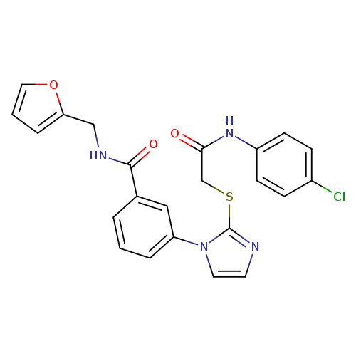 3-[2-({[(4-chlorophenyl)carbamoyl]methyl}sulfanyl)-1H-imidazol-1-yl]-N-[(furan-2-yl)methyl]benzamide