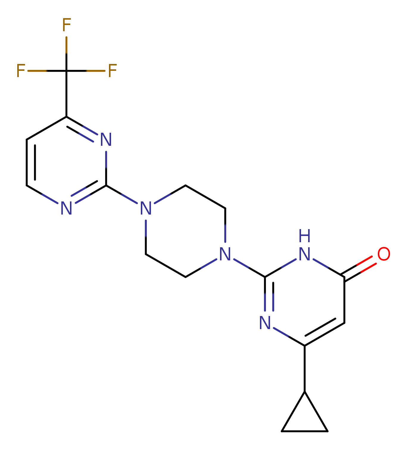 6-cyclopropyl-2-{4-[4-(trifluoromethyl)pyrimidin-2-yl]piperazin-1-yl}-3,4-dihydropyrimidin-4-one