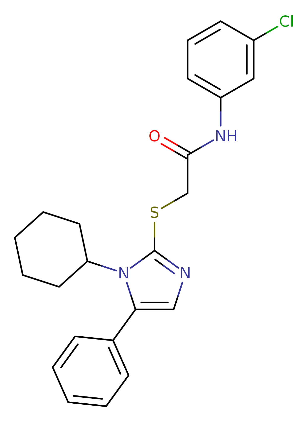 N-(3-chlorophenyl)-2-[(1-cyclohexyl-5-phenyl-1H-imidazol-2-yl)sulfanyl]acetamide