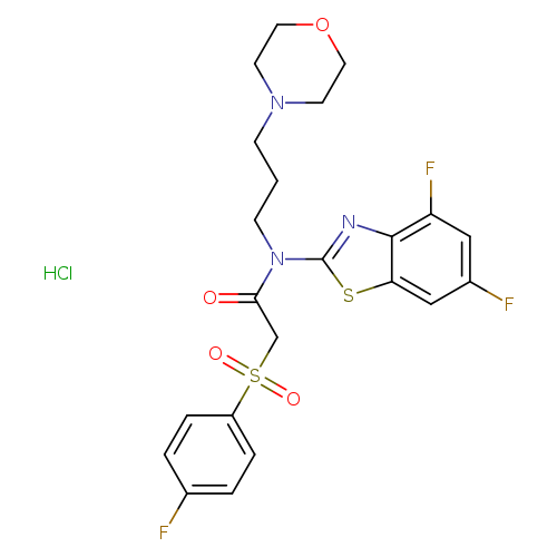 N-(4,6-difluoro-1,3-benzothiazol-2-yl)-2-(4-fluorobenzenesulfonyl)-N-[3-(morpholin-4-yl)propyl]acetamide hydrochloride