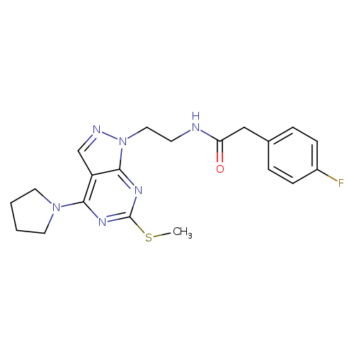 2-(4-fluorophenyl)-N-{2-[6-(methylsulfanyl)-4-(pyrrolidin-1-yl)-1H-pyrazolo[3,4-d]pyrimidin-1-yl]ethyl}acetamide
