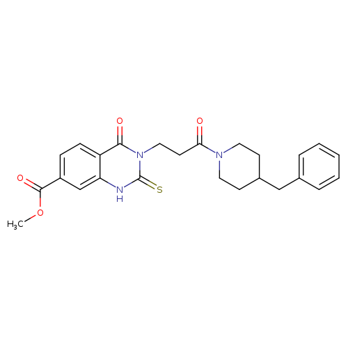 methyl 3-[3-(4-benzylpiperidin-1-yl)-3-oxopropyl]-4-oxo-2-sulfanylidene-1,2,3,4-tetrahydroquinazoline-7-carboxylate