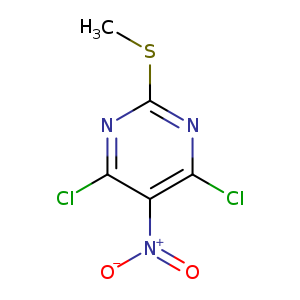 Pyrimidine, 4,6-dichloro-2-(methylthio)-5-nitro-