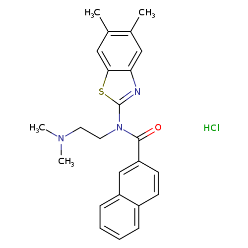 N-(5,6-dimethyl-1,3-benzothiazol-2-yl)-N-[2-(dimethylamino)ethyl]naphthalene-2-carboxamide hydrochloride