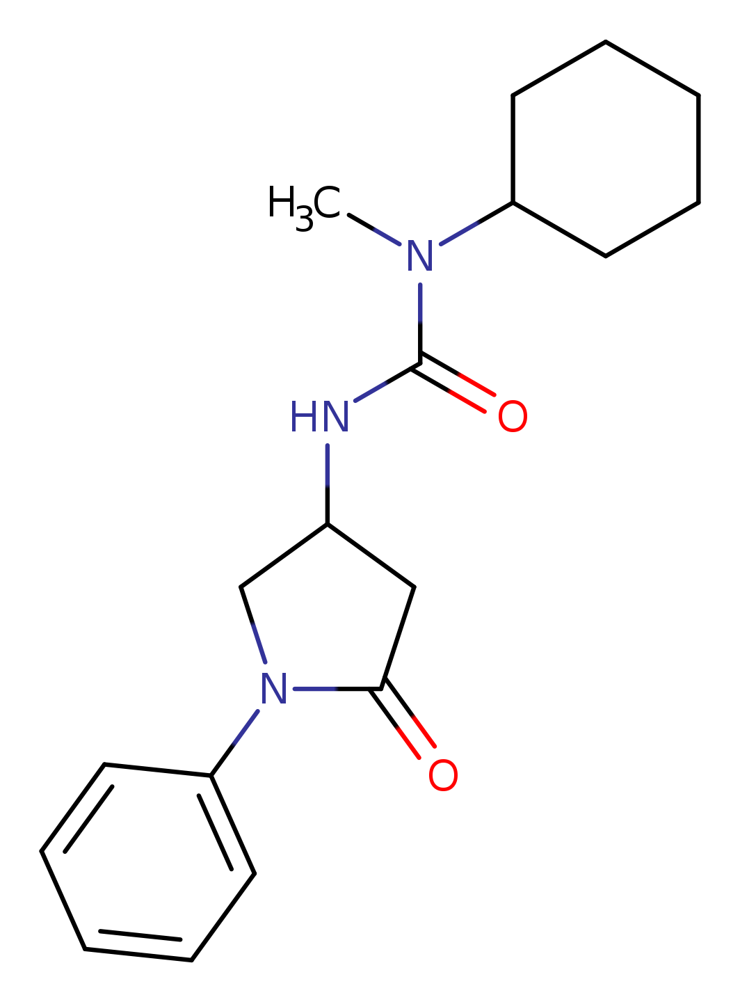 1-cyclohexyl-1-methyl-3-(5-oxo-1-phenylpyrrolidin-3-yl)urea
