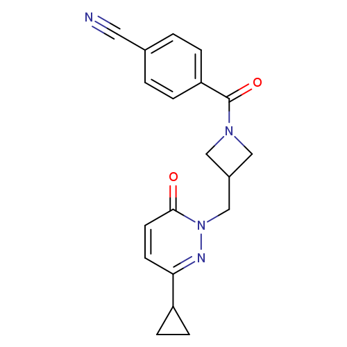 4-{3-[(3-cyclopropyl-6-oxo-1,6-dihydropyridazin-1-yl)methyl]azetidine-1-carbonyl}benzonitrile