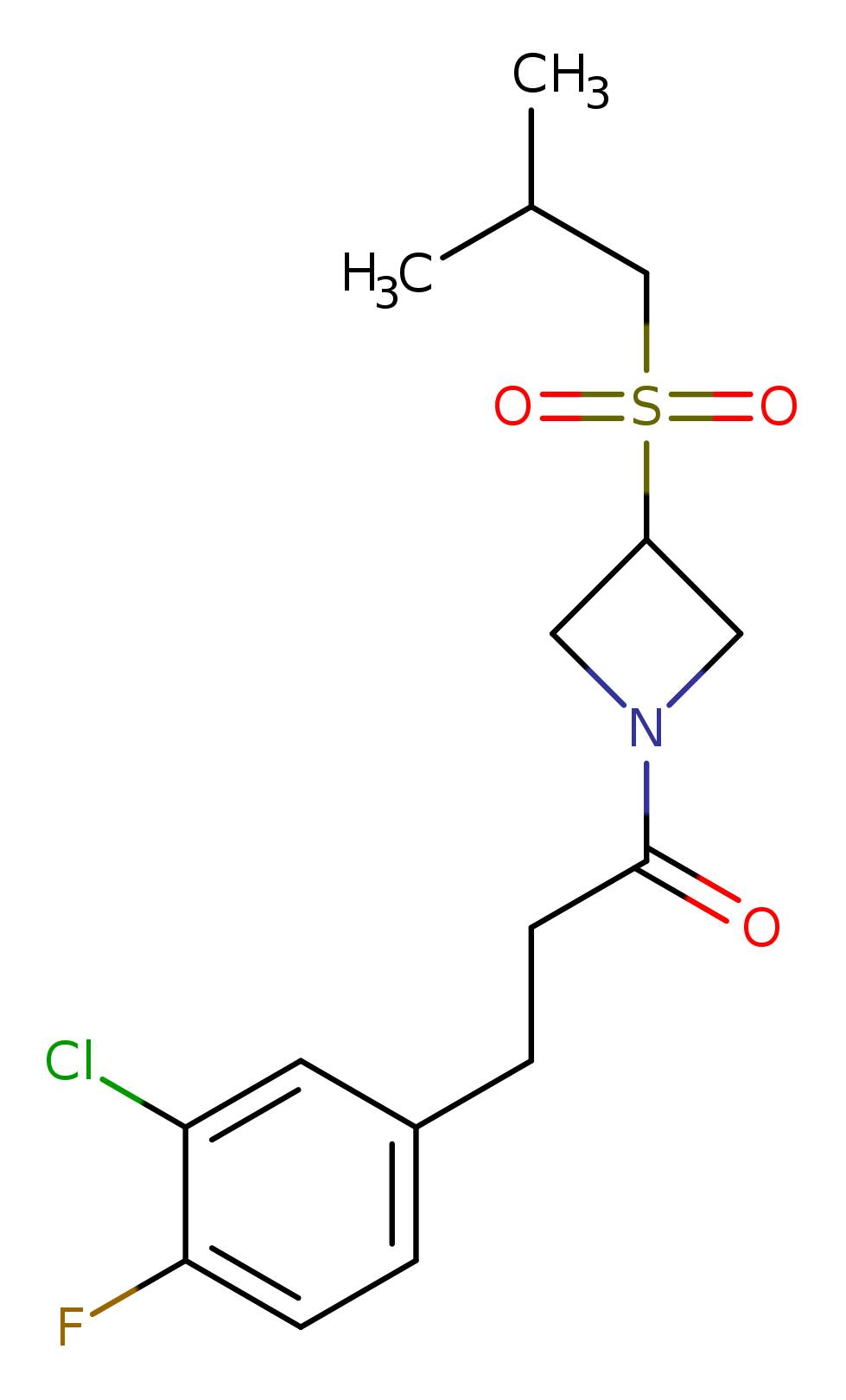 3-(3-chloro-4-fluorophenyl)-1-[3-(2-methylpropanesulfonyl)azetidin-1-yl]propan-1-one