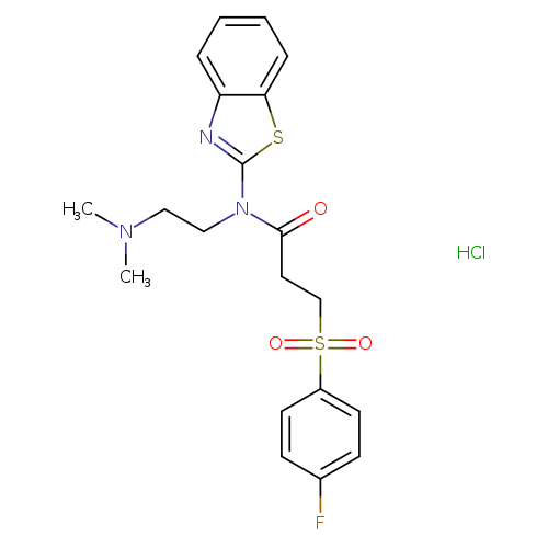 N-(1,3-benzothiazol-2-yl)-N-[2-(dimethylamino)ethyl]-3-(4-fluorobenzenesulfonyl)propanamide hydrochloride