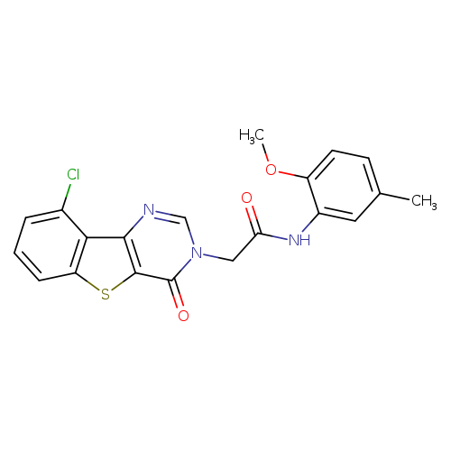 2-{13-chloro-6-oxo-8-thia-3,5-diazatricyclo[7.4.0.0^{2,7}]trideca-1(13),2(7),3,9,11-pentaen-5-yl}-N-(2-methoxy-5-methylphenyl)acetamide