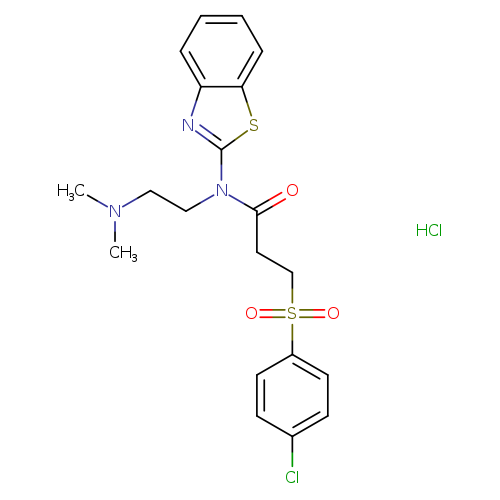 N-(1,3-benzothiazol-2-yl)-3-(4-chlorobenzenesulfonyl)-N-[2-(dimethylamino)ethyl]propanamide hydrochloride