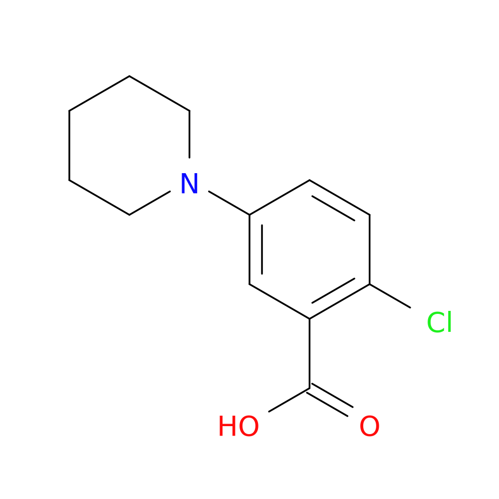 2-Chloro-5-(1-piperidinyl)benzoic acid