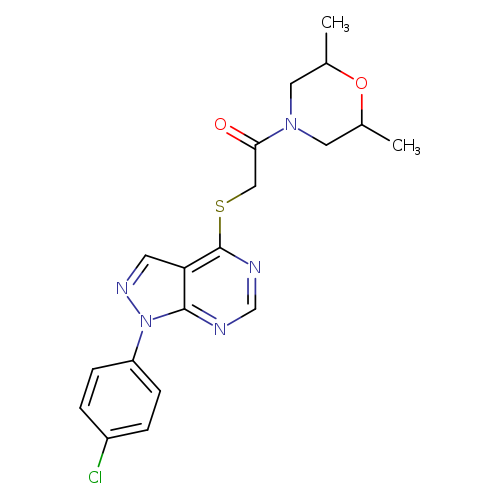 2-{[1-(4-chlorophenyl)-1H-pyrazolo[3,4-d]pyrimidin-4-yl]sulfanyl}-1-(2,6-dimethylmorpholin-4-yl)ethan-1-one