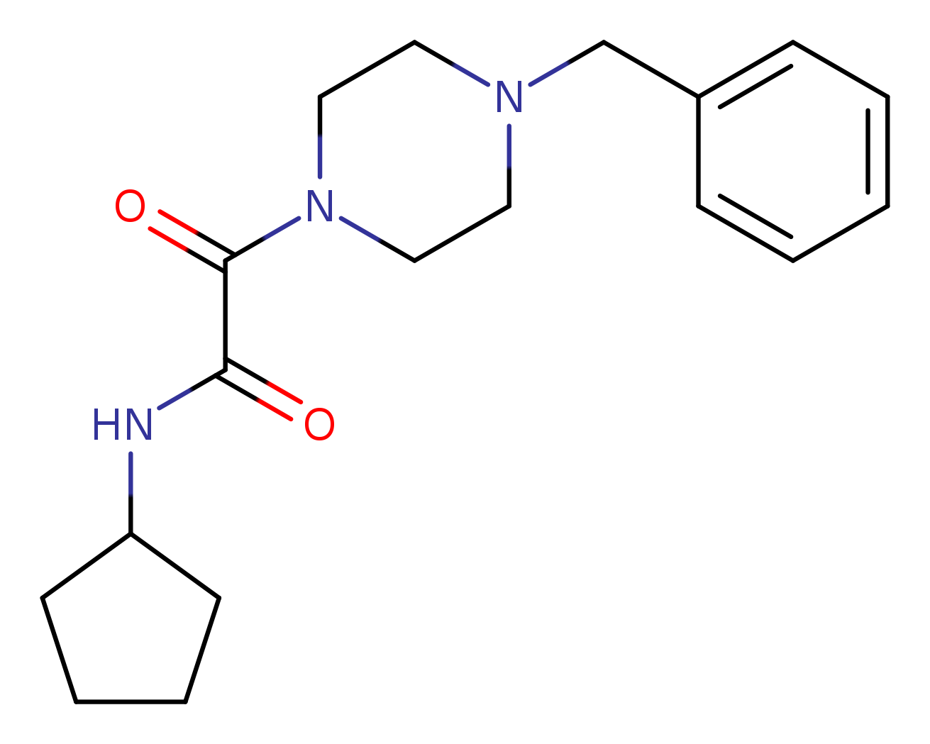2-(4-benzylpiperazin-1-yl)-N-cyclopentyl-2-oxoacetamide