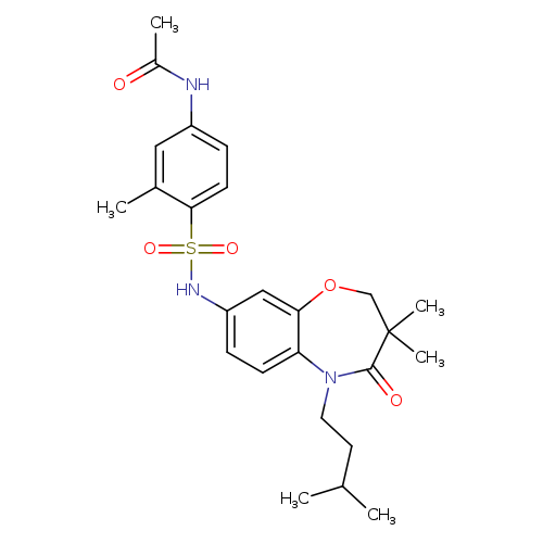 N-(4-{[3,3-dimethyl-5-(3-methylbutyl)-4-oxo-2,3,4,5-tetrahydro-1,5-benzoxazepin-8-yl]sulfamoyl}-3-methylphenyl)acetamide