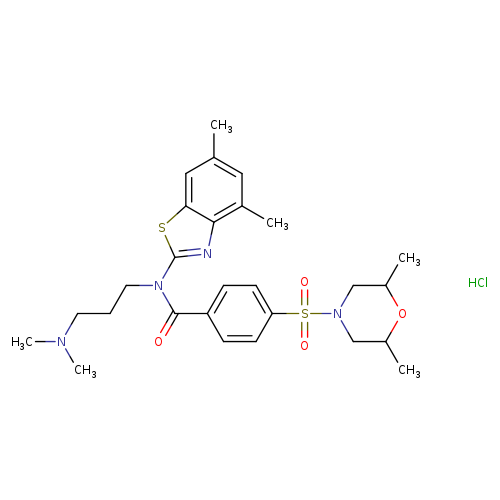 N-(4,6-dimethyl-1,3-benzothiazol-2-yl)-N-[3-(dimethylamino)propyl]-4-[(2,6-dimethylmorpholin-4-yl)sulfonyl]benzamide hydrochloride