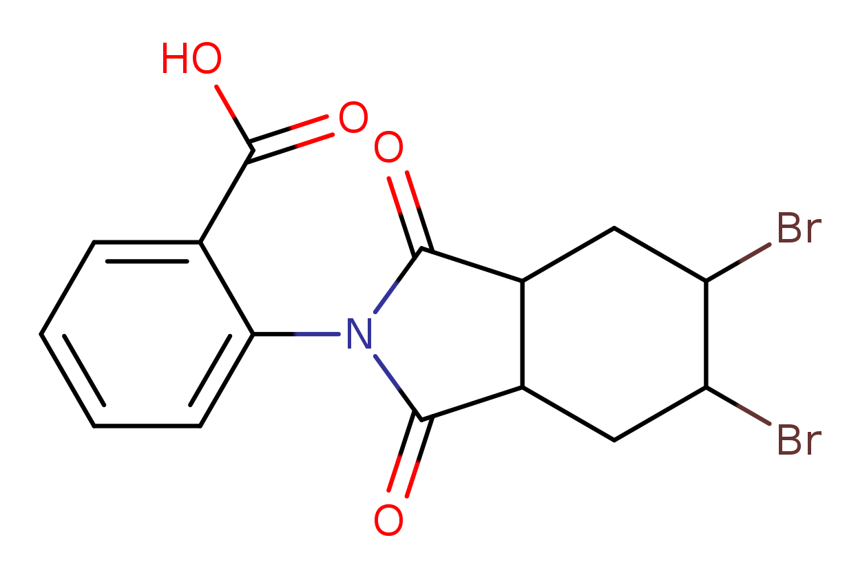2-(5,6-dibromo-1,3-dioxooctahydro-2H-isoindol-2-yl)benzoic acid